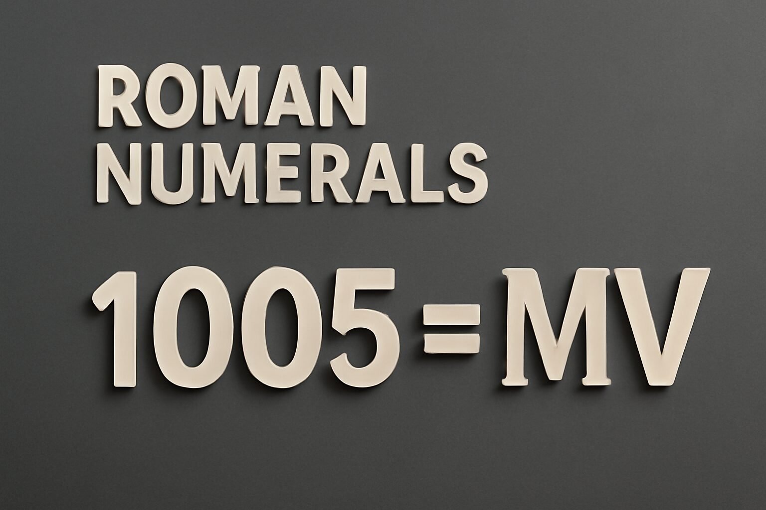 Roman Numerals: 1005