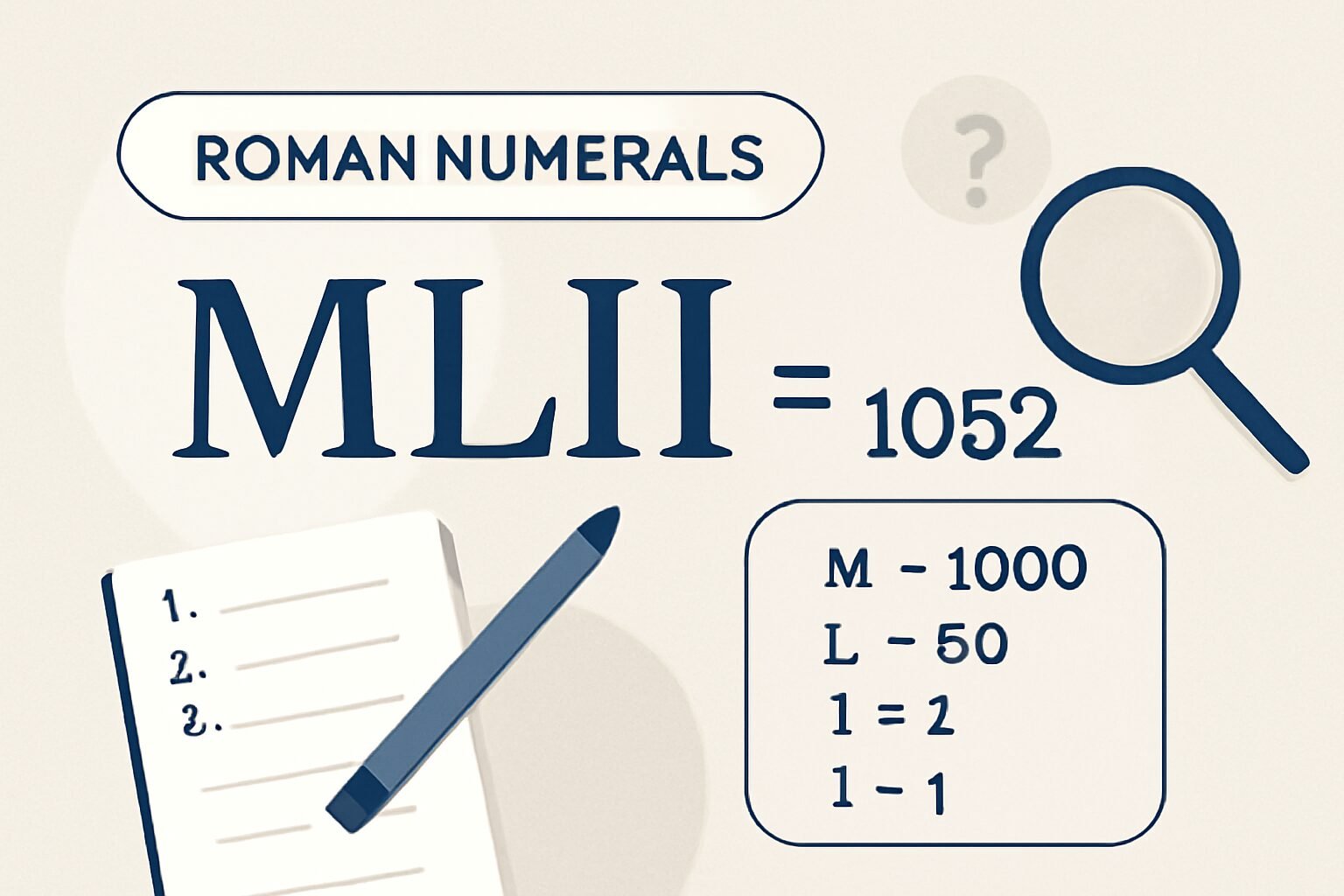 Roman Numerals: 1052
