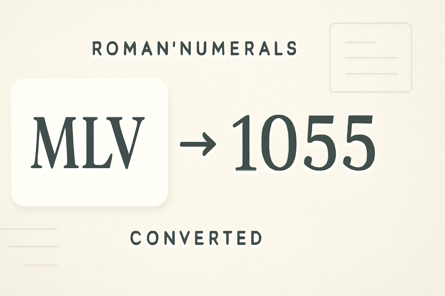 Roman Numerals: 1055