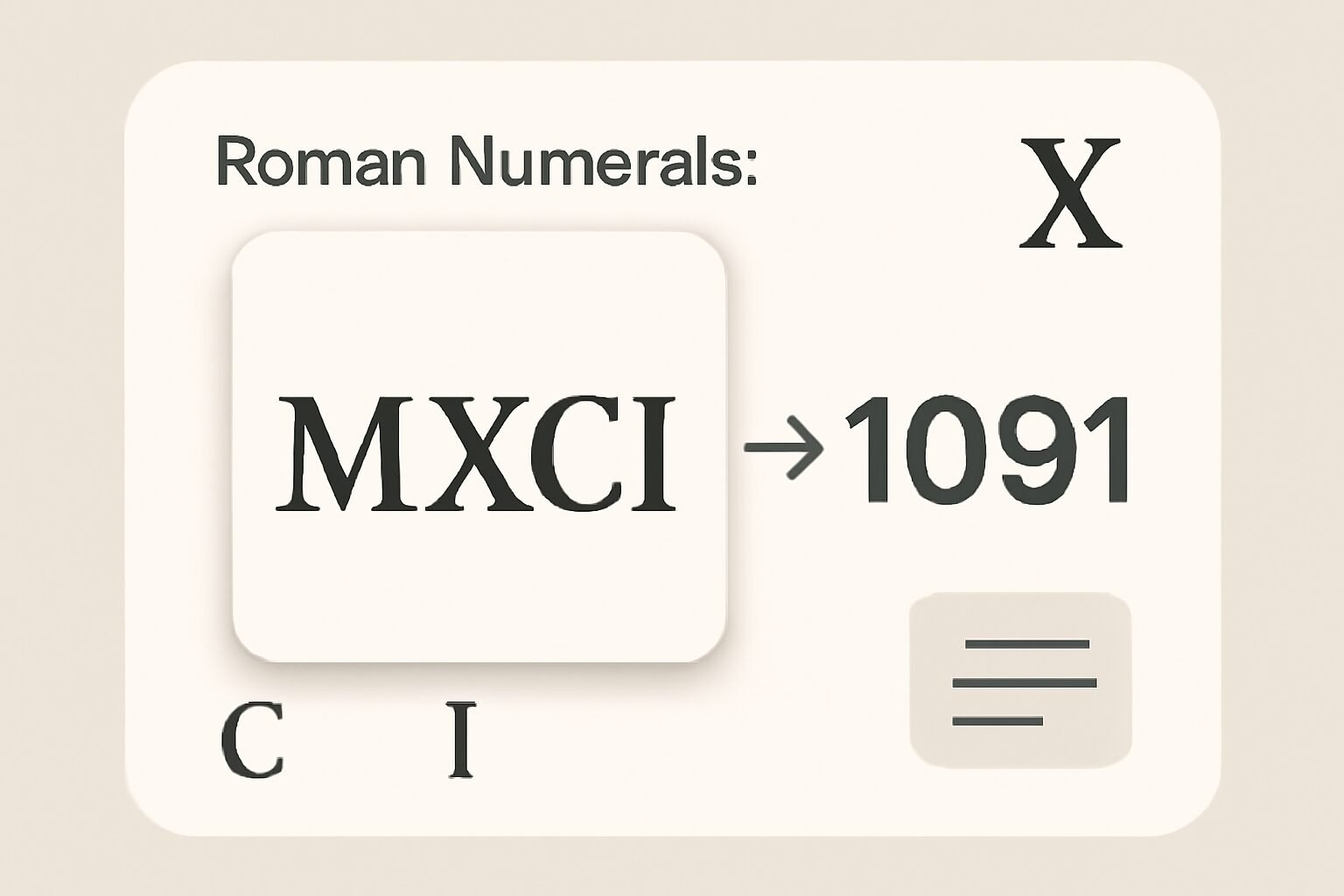 Roman Numerals: 1091