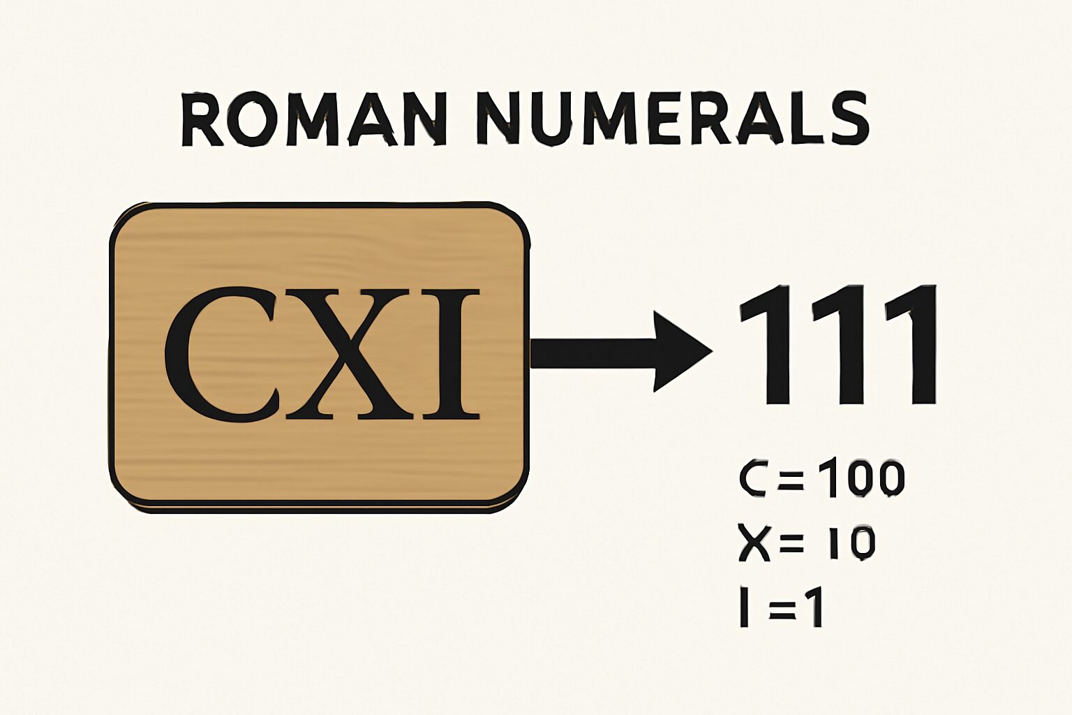 Roman Numerals: 111
