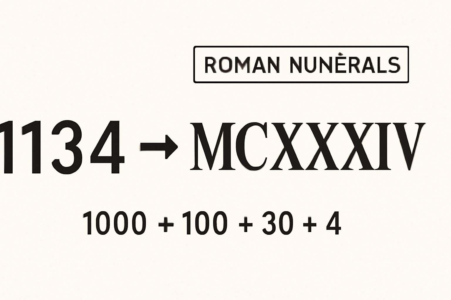 Roman Numerals: 1134
