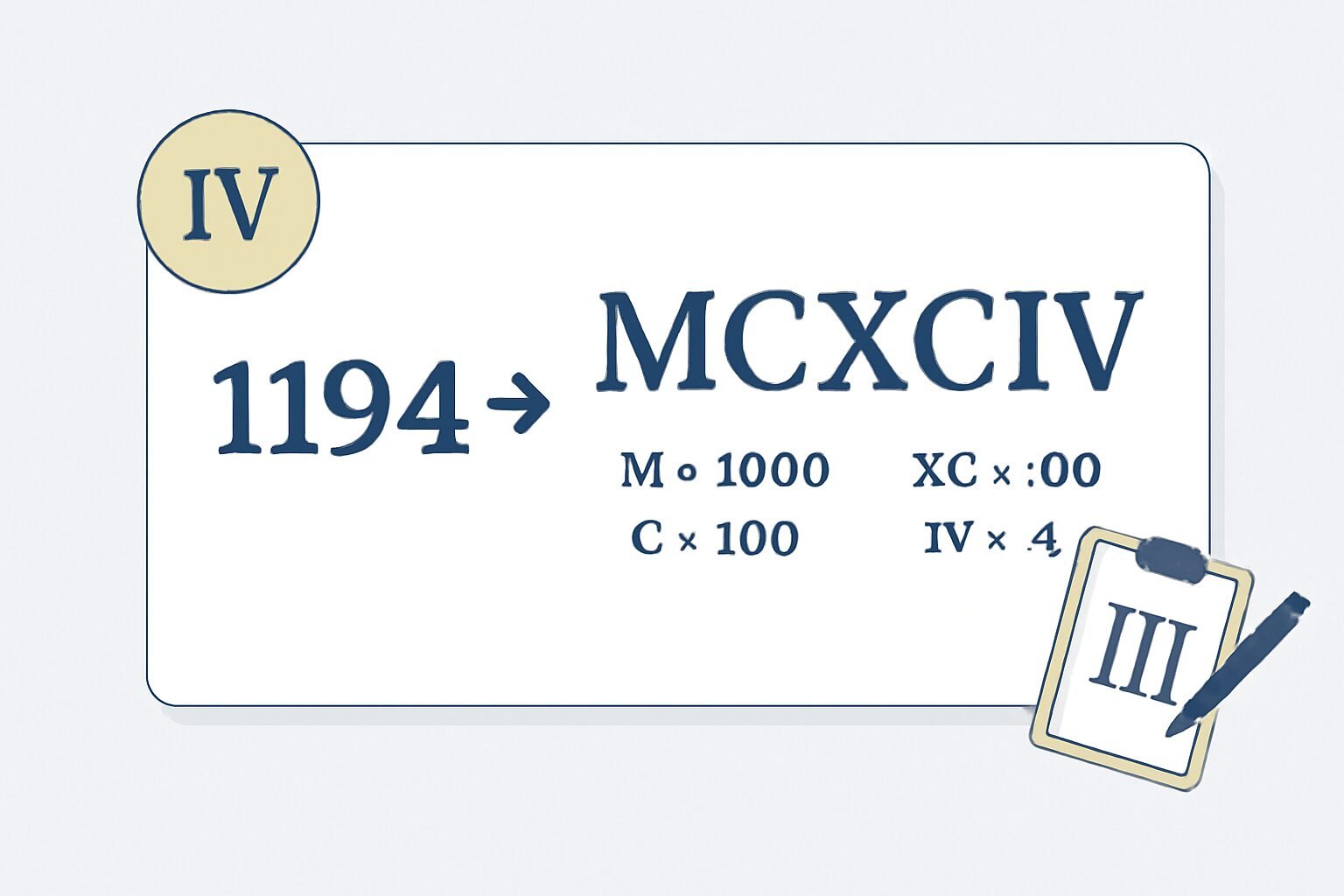 Roman Numerals: 1194