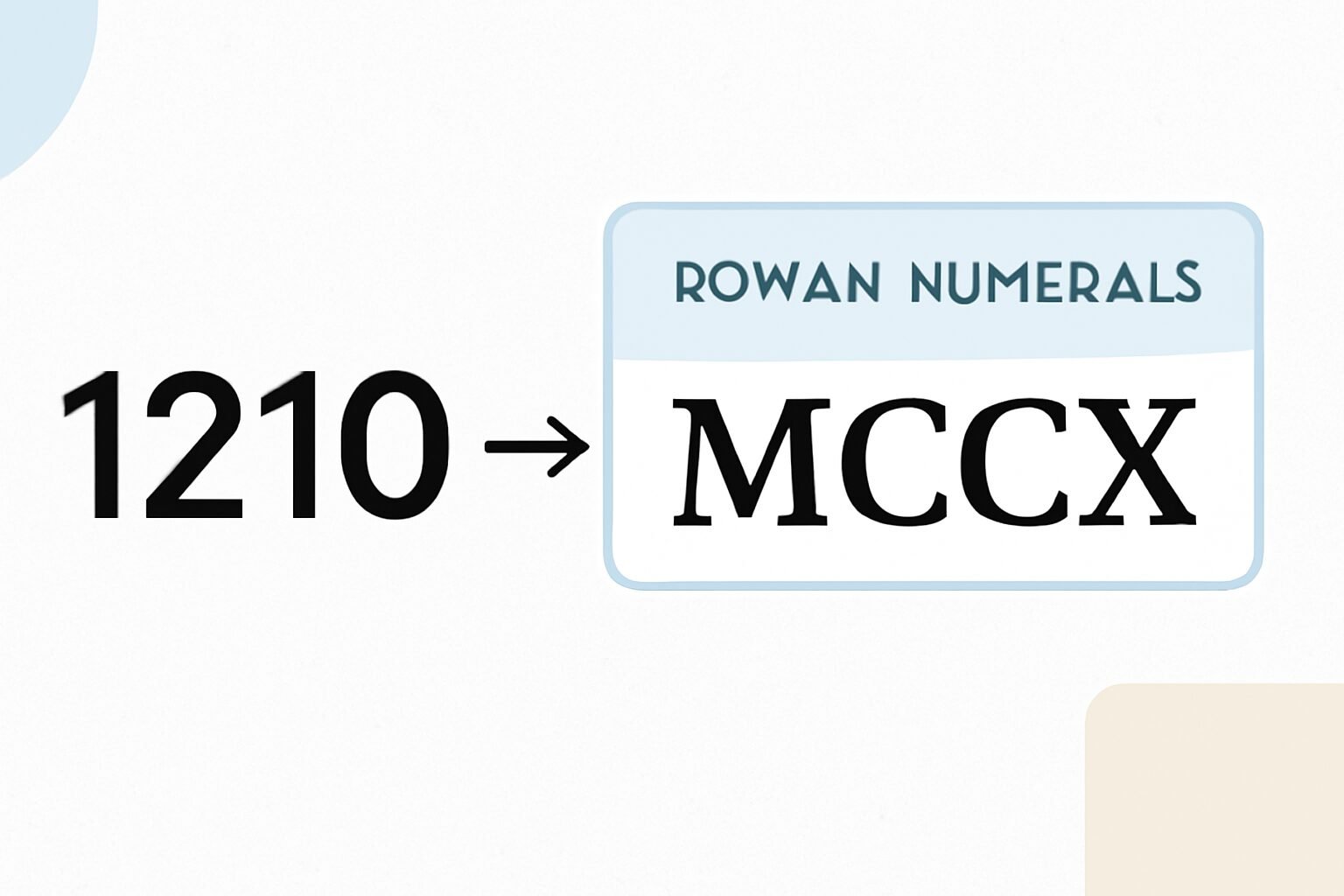 Roman Numerals: 1210