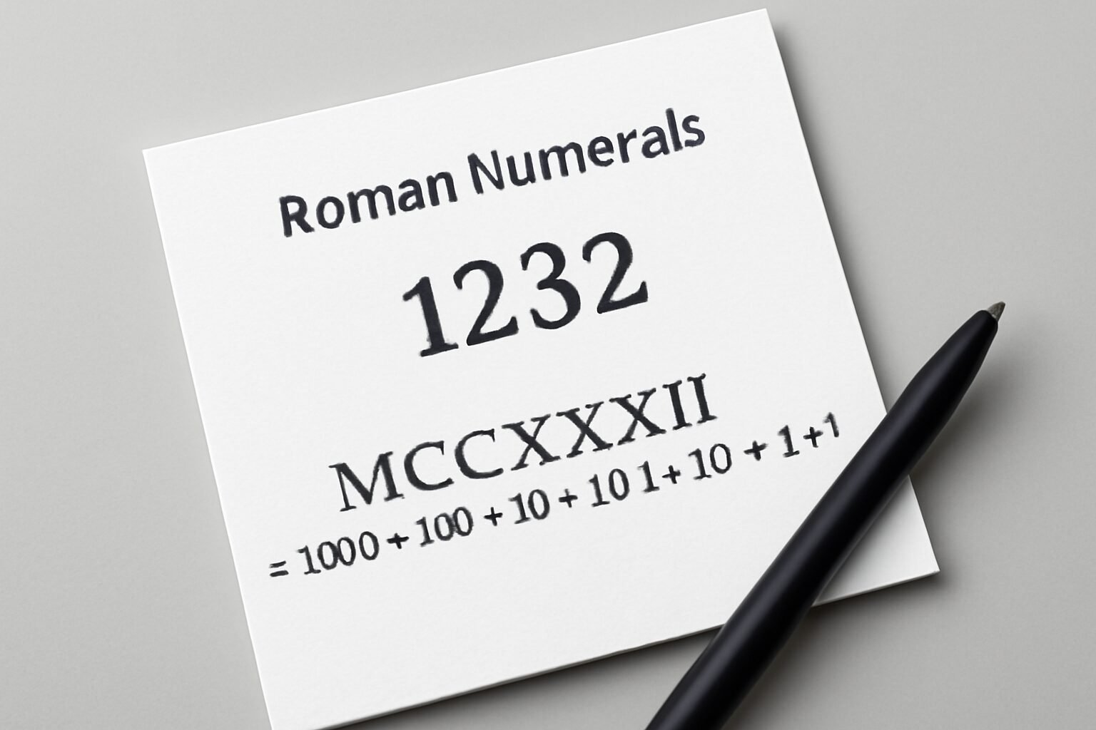 Roman Numerals: 1232
