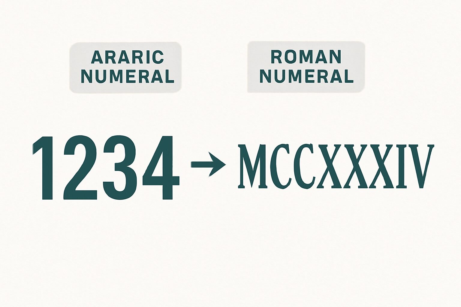 Roman Numerals: 1234