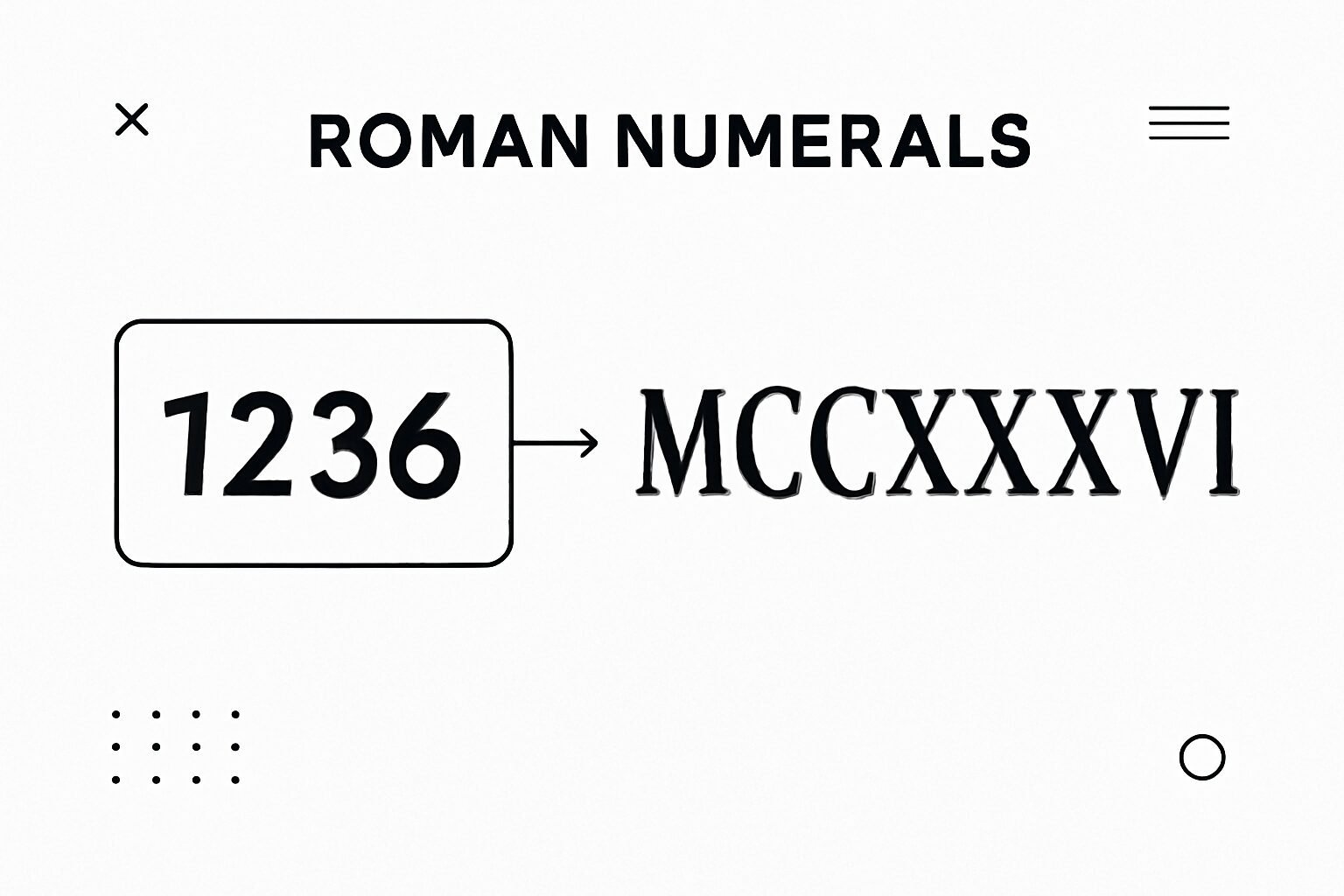 Roman Numerals: 1236