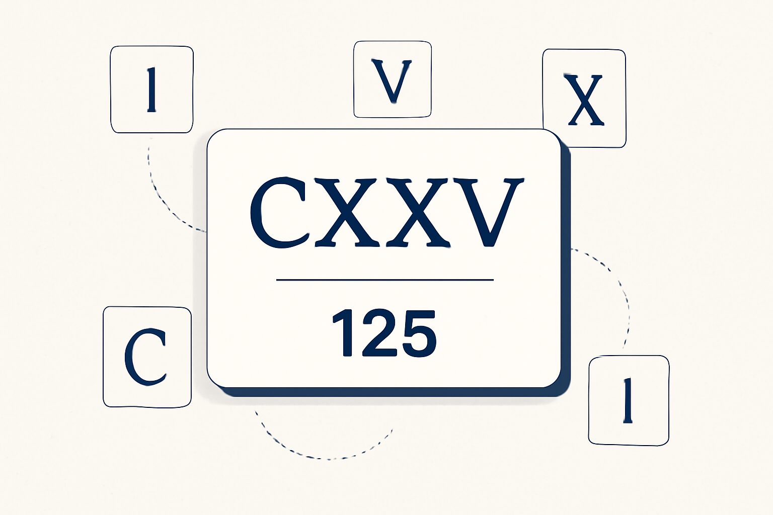 Roman Numerals: 125