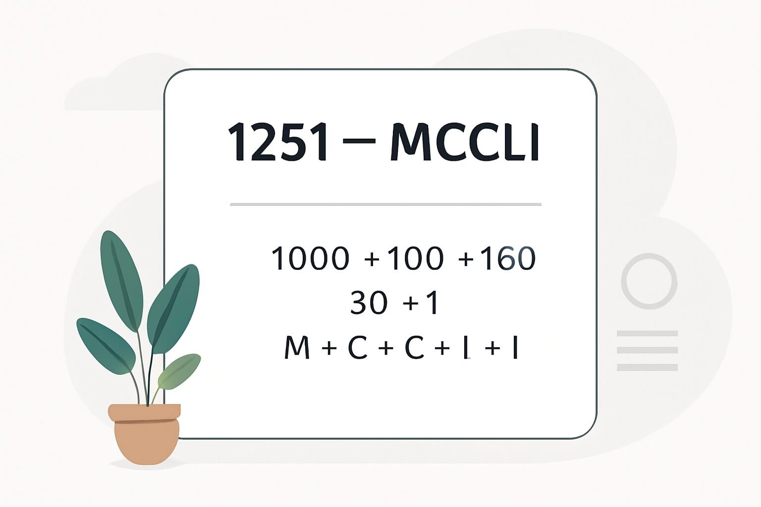 Roman Numerals: 1251