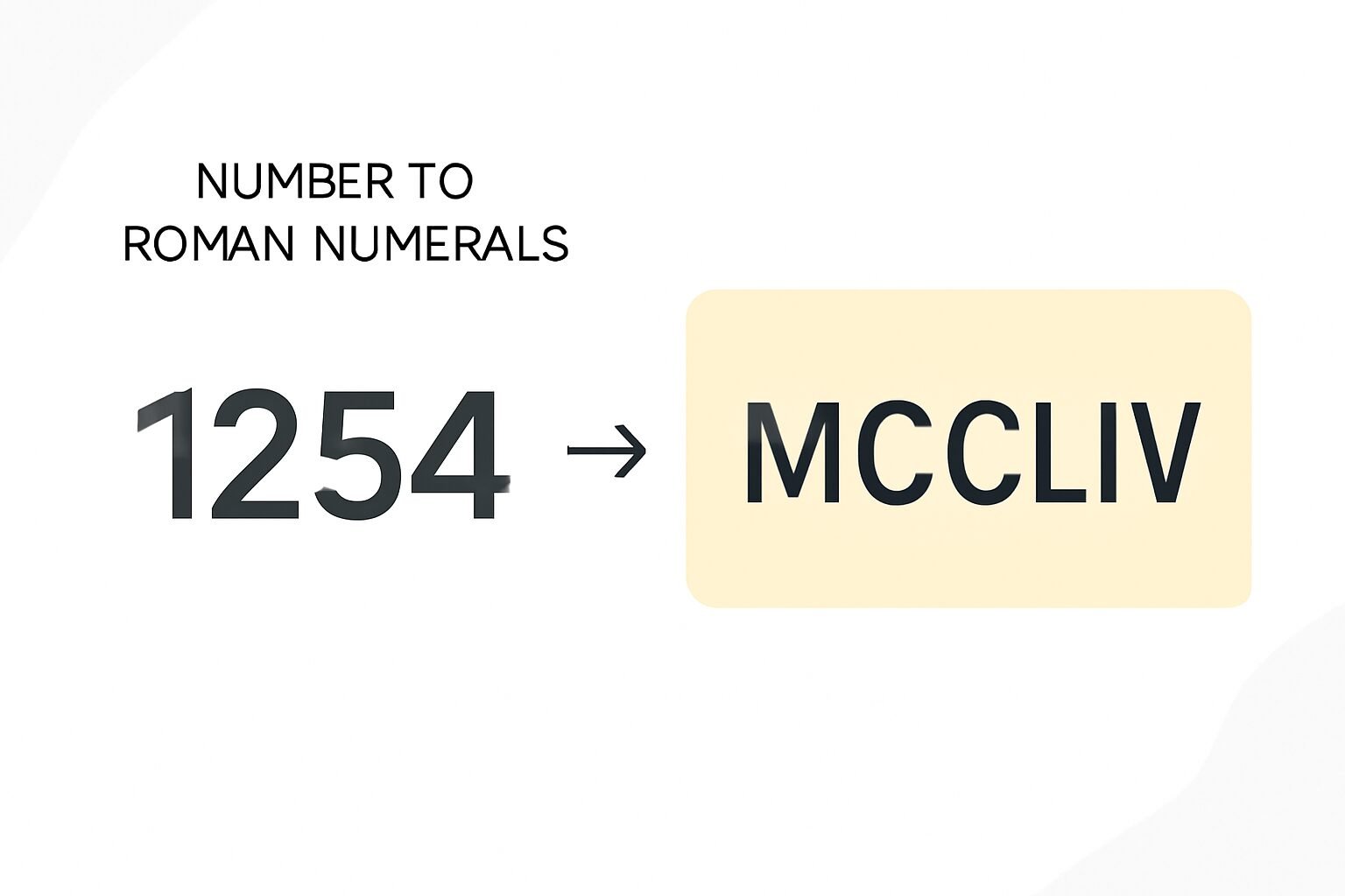 Roman Numerals: 1254