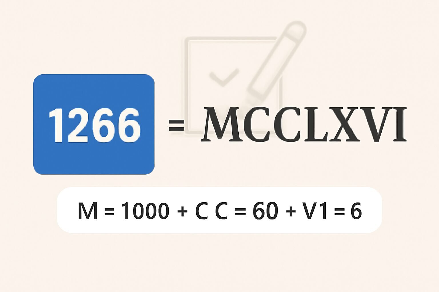 Roman Numerals: 1266
