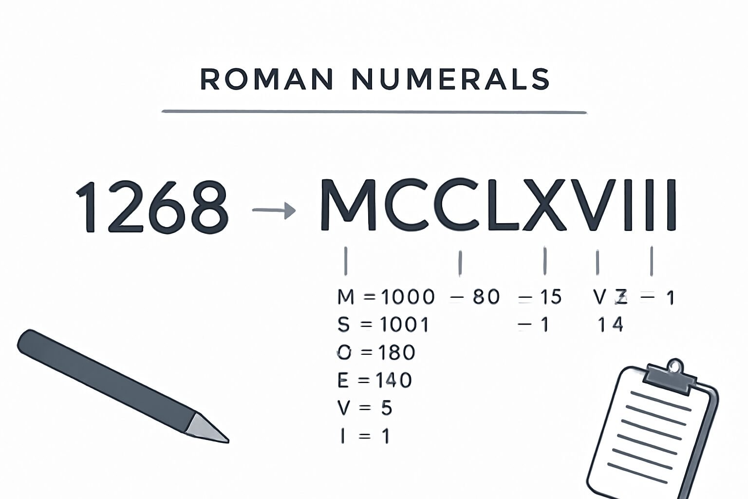 Roman Numerals: 1268