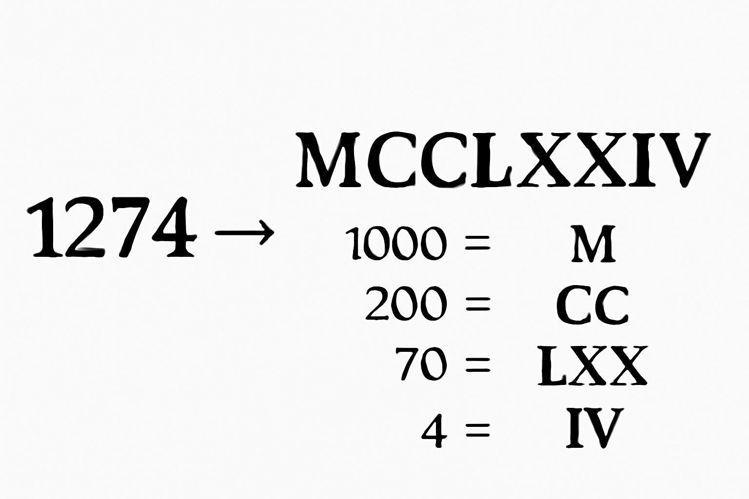 Roman Numerals: 1274