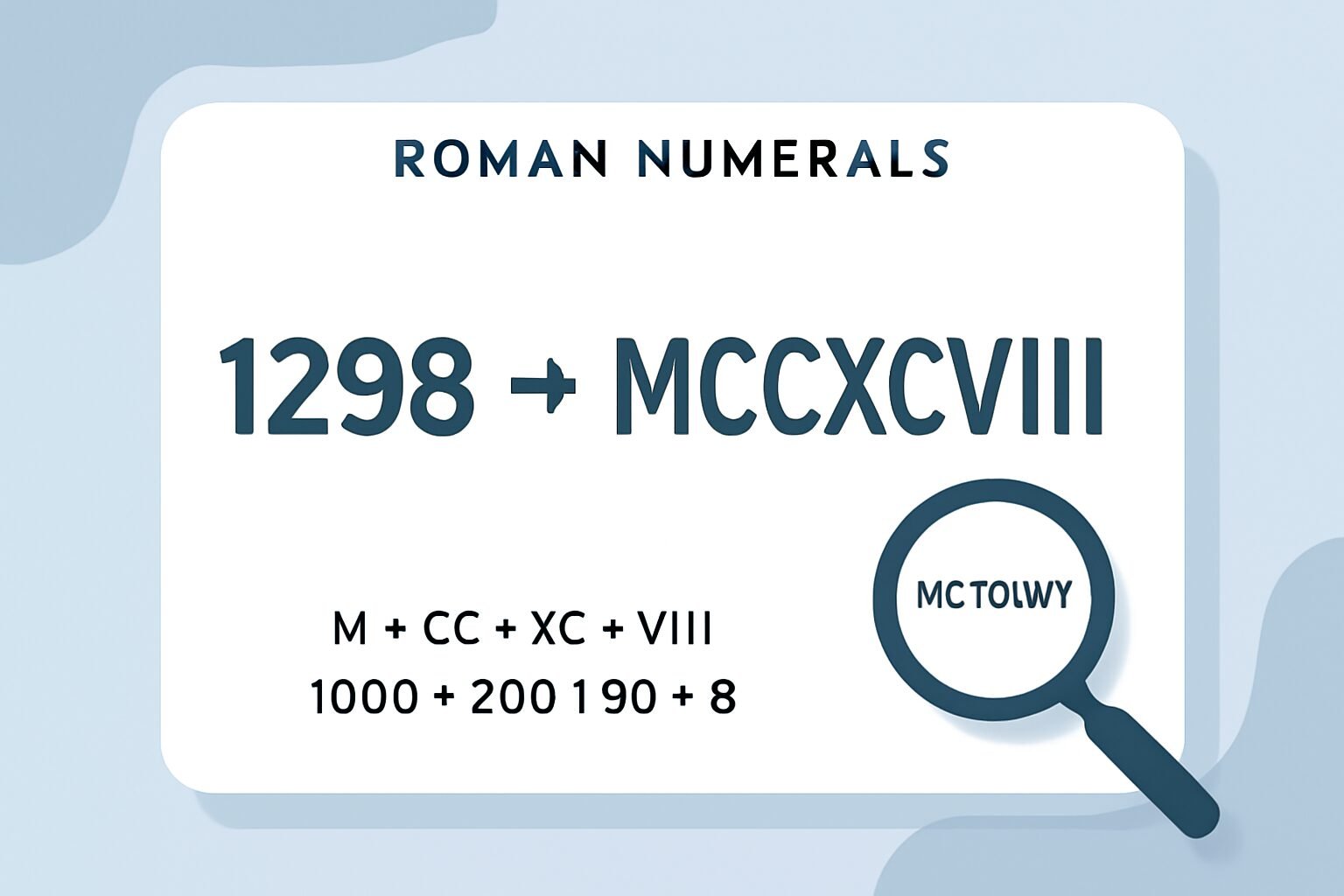 Roman Numerals: 1298