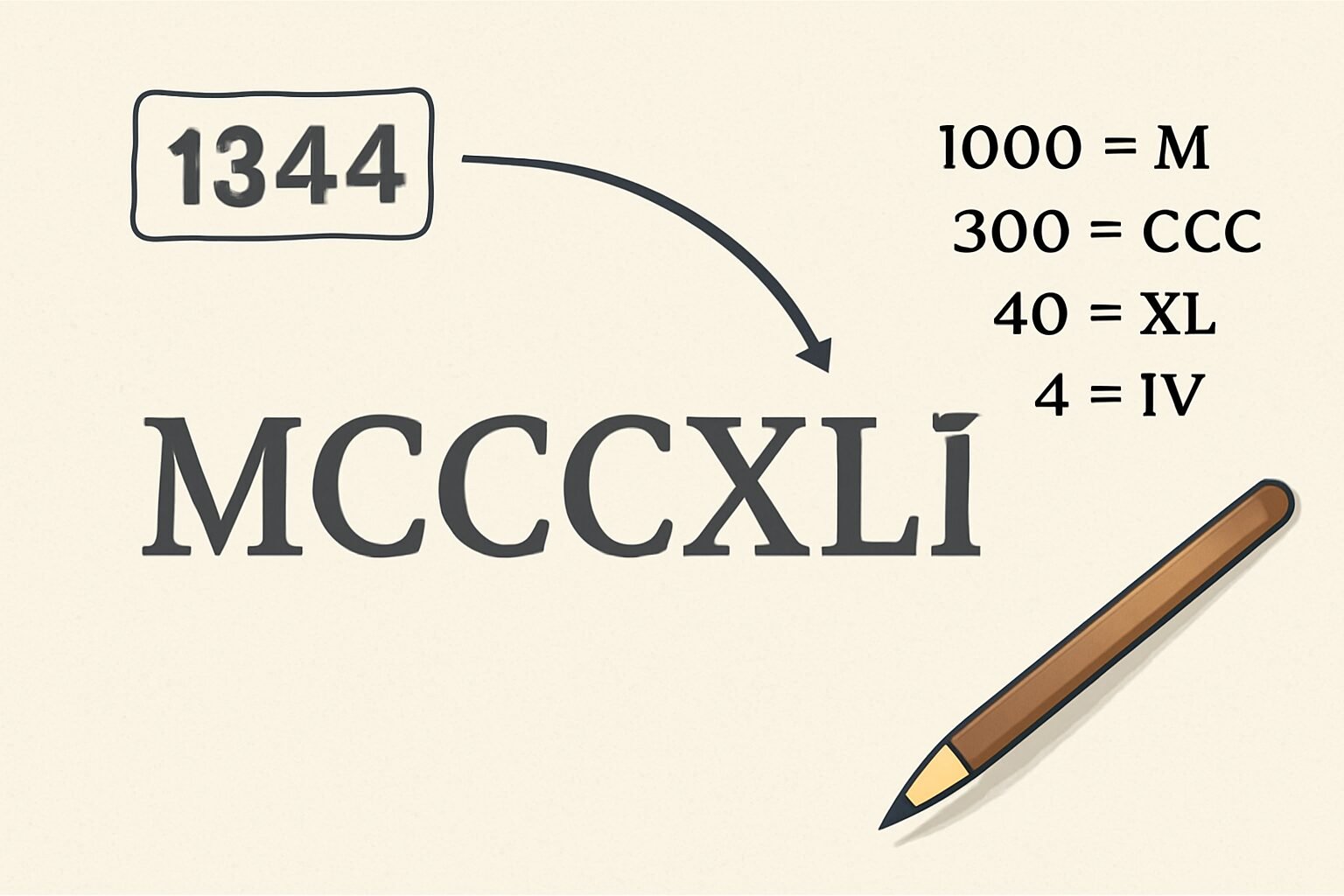 Roman Numerals: 1344
