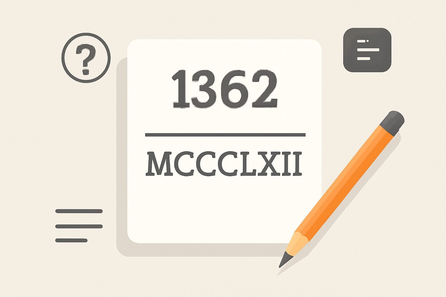 Roman Numerals: 1362