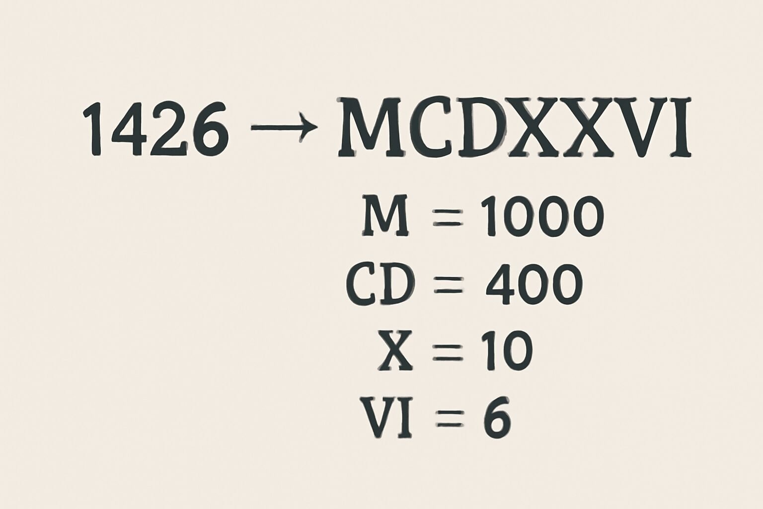 Roman Numerals: 1426