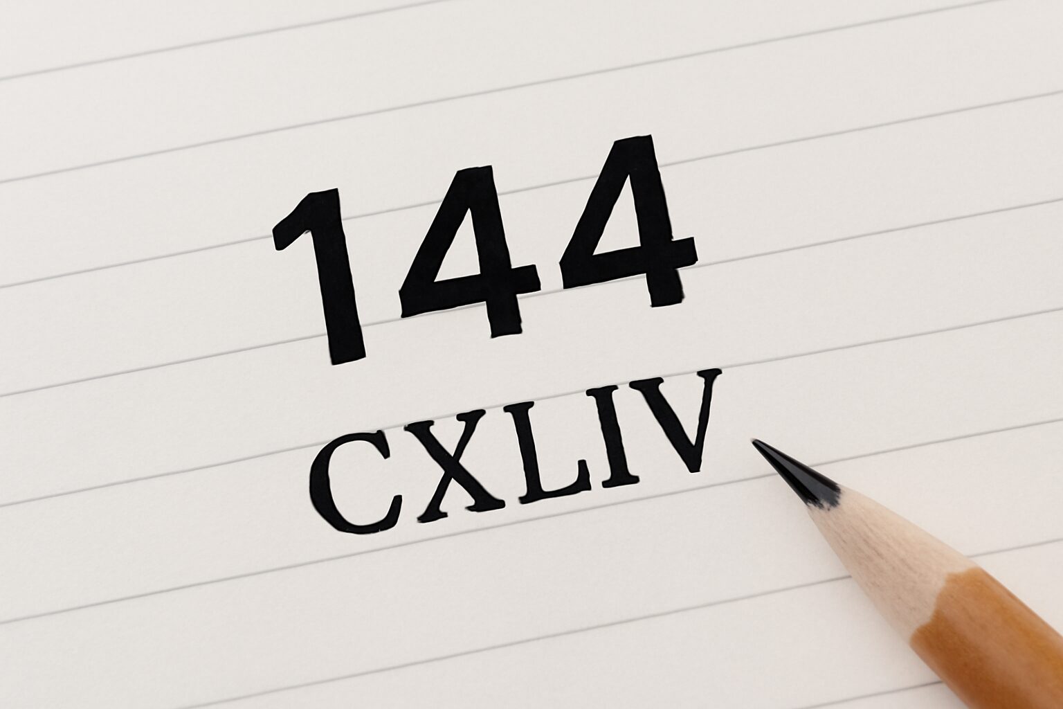 Roman Numerals: 144