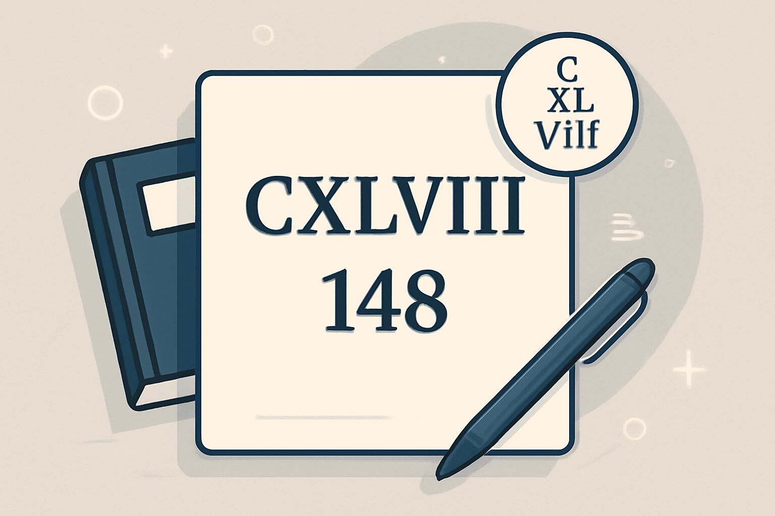 Roman Numerals: 148