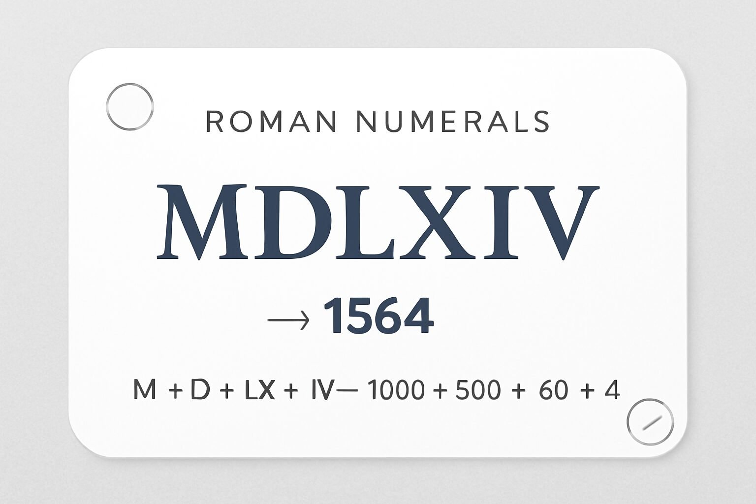Roman Numerals: 1564