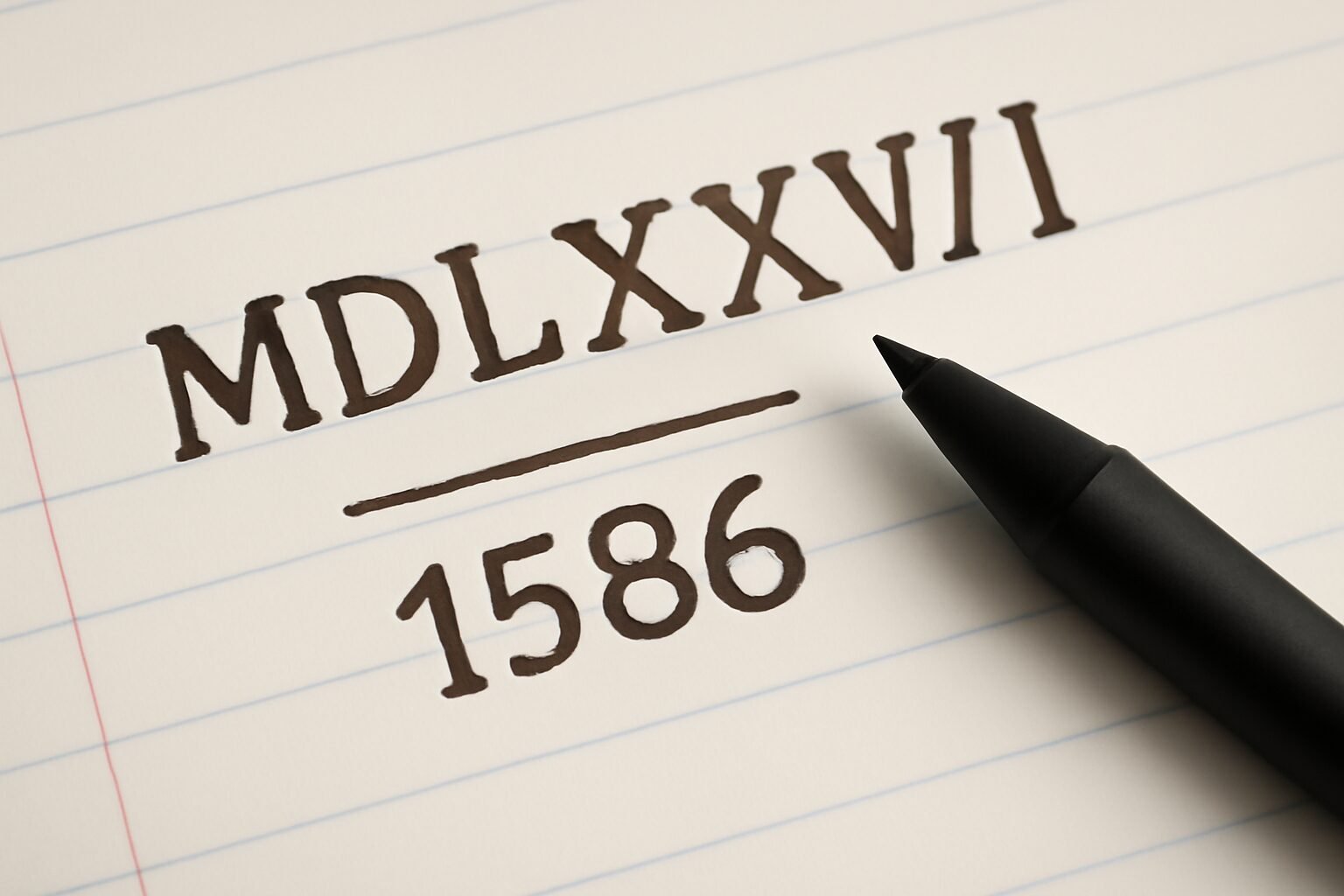 Roman Numerals: 1586