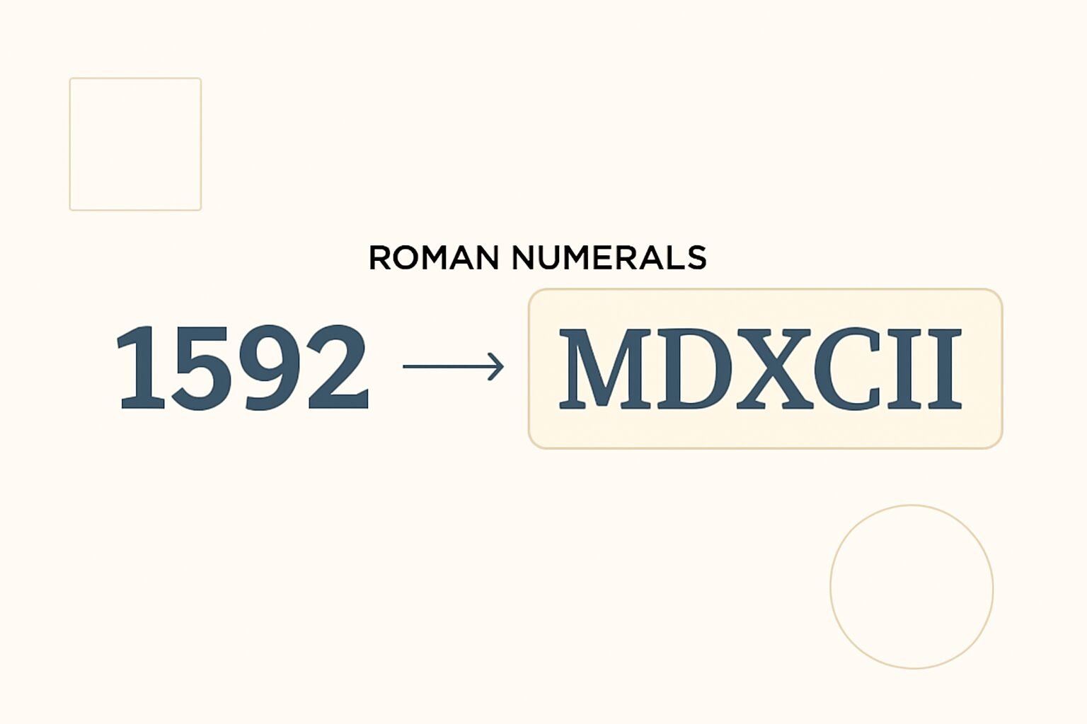 Roman Numerals: 1592