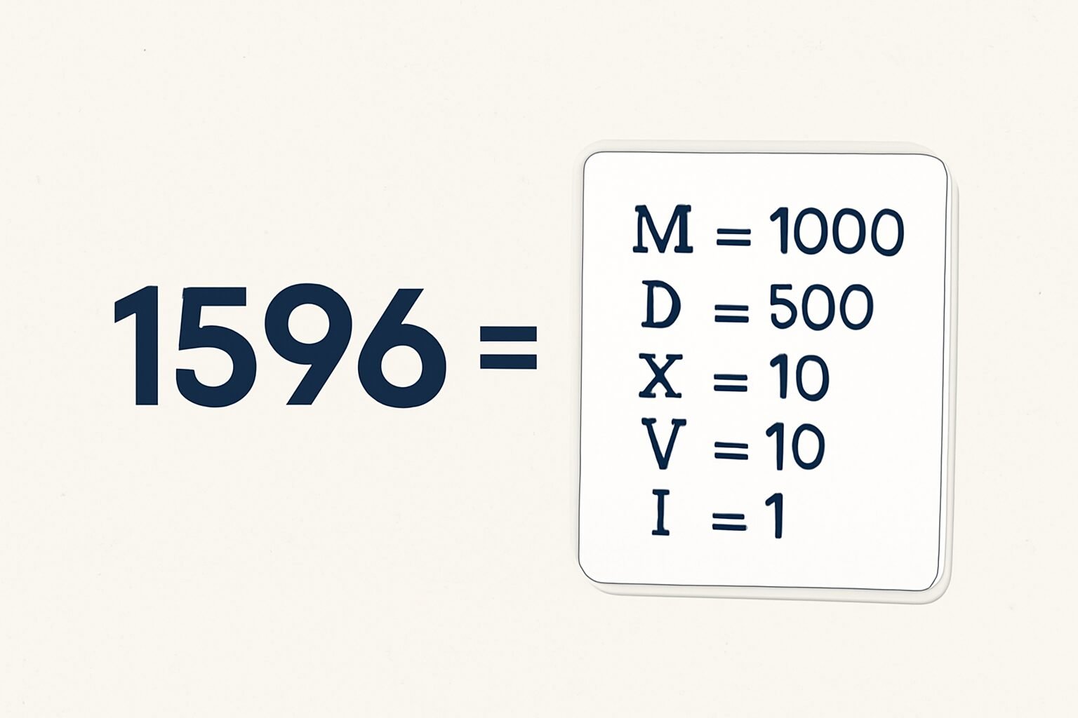 Roman Numerals: 1596