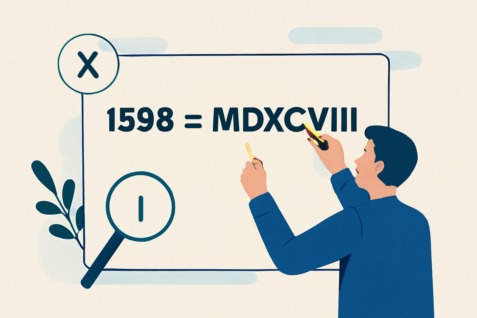 Roman Numerals: 1598