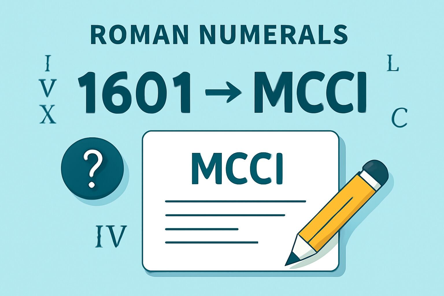 Roman Numerals: 1601