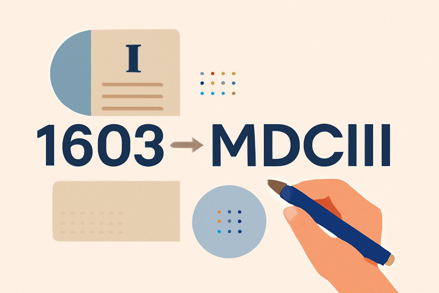 Roman Numerals: 1603