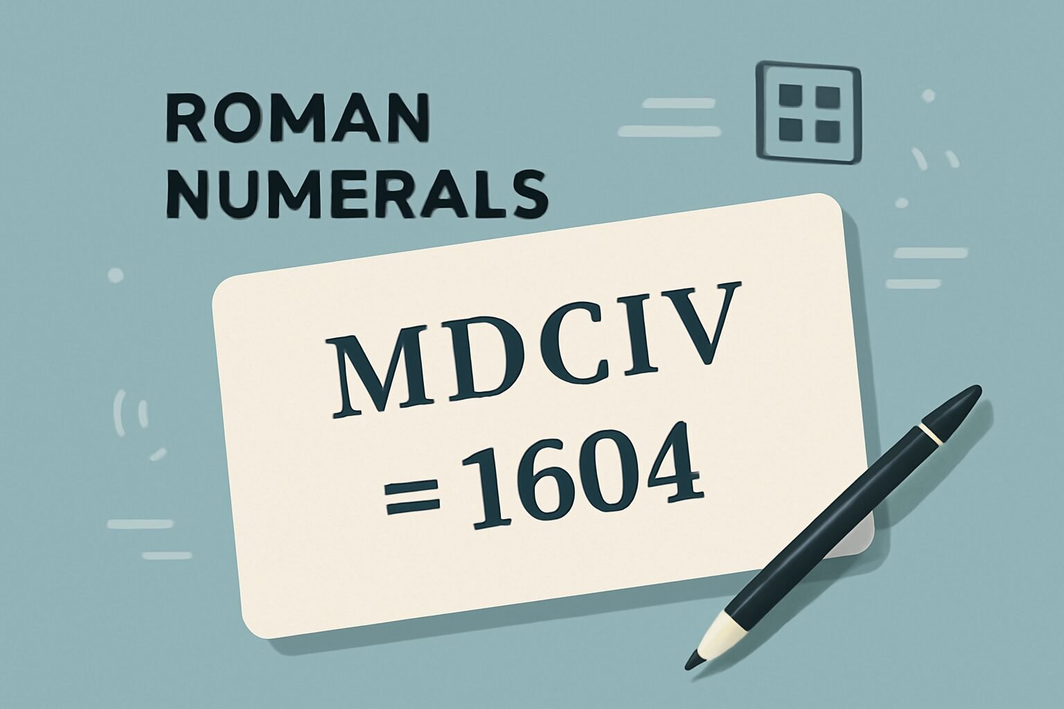 Roman Numerals: 1604
