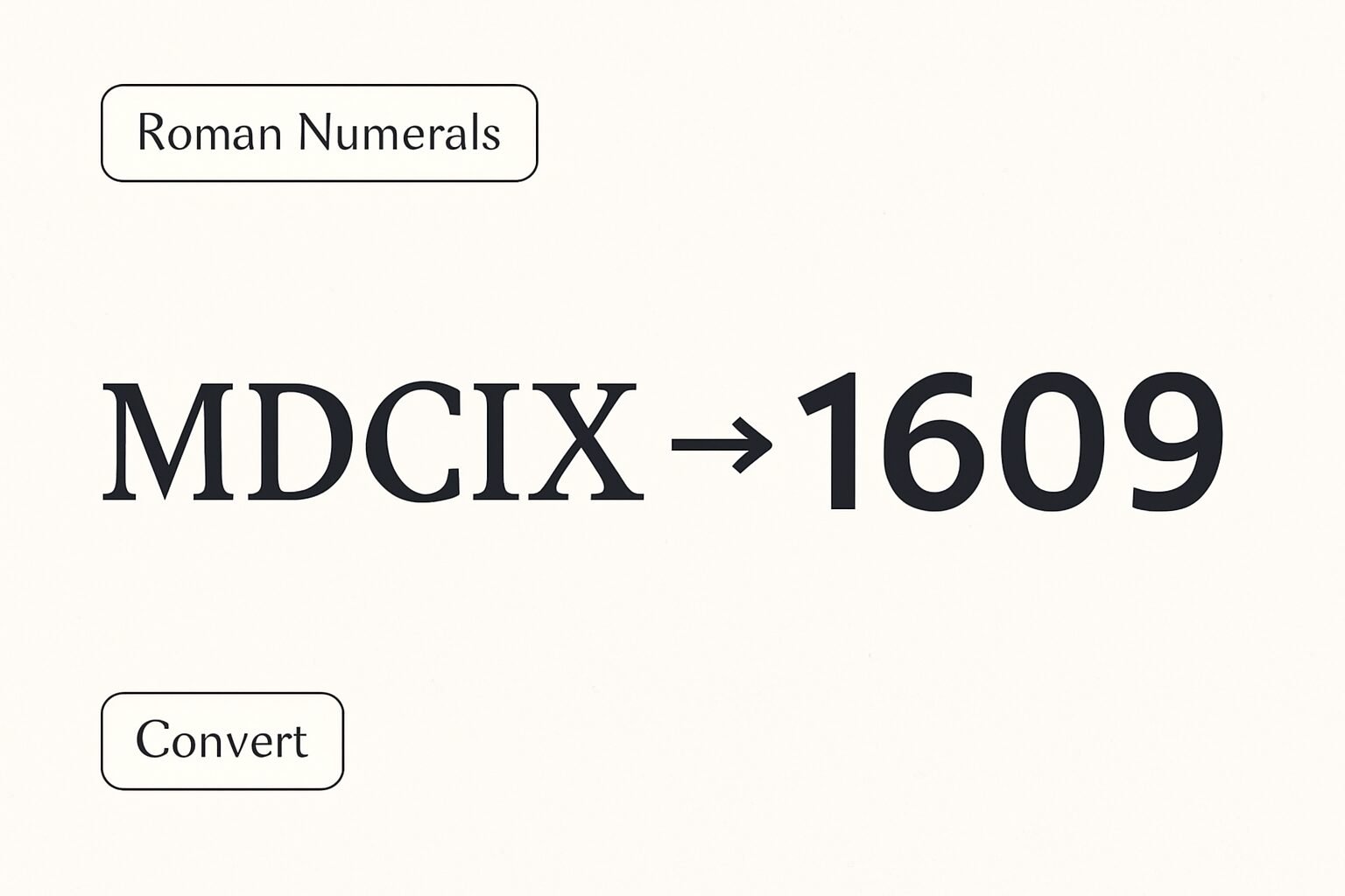 Roman Numerals: 1609