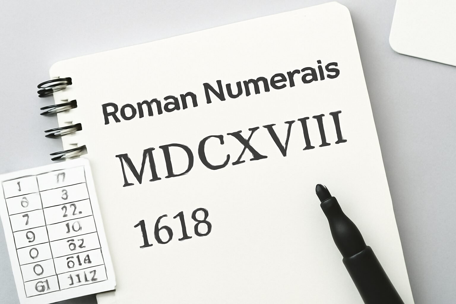 Roman Numerals: 1618