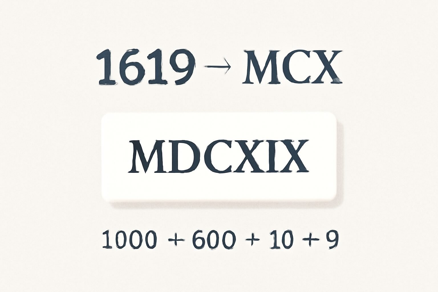 Roman Numerals: 1619