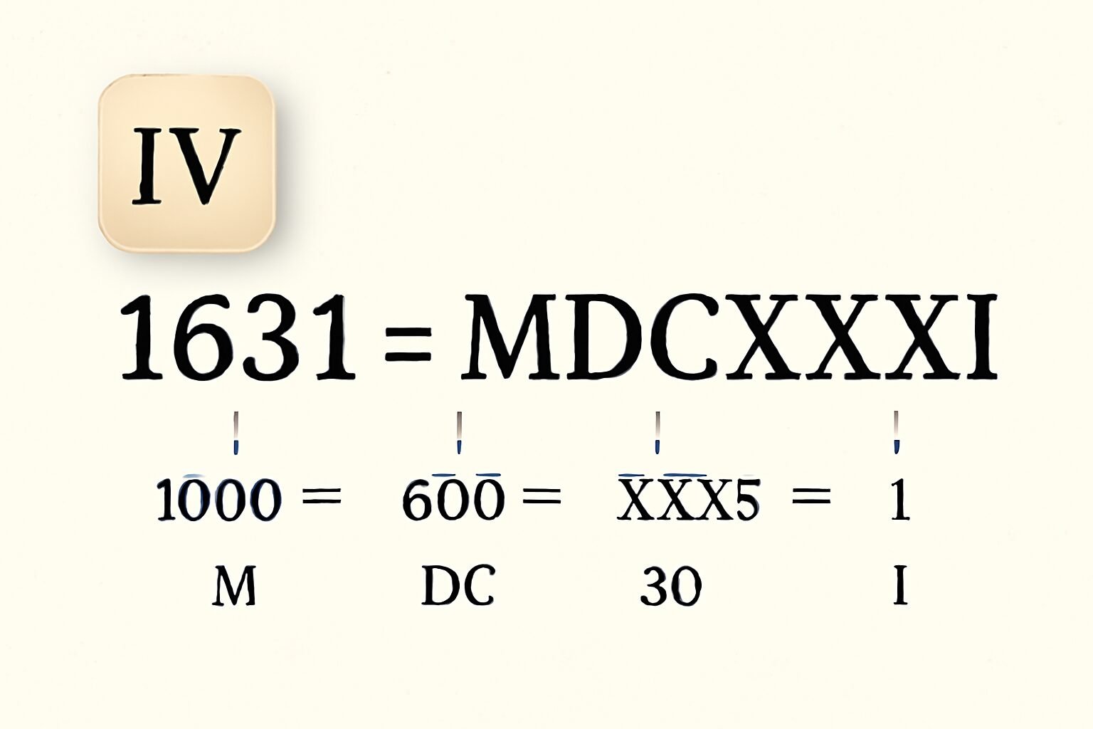 Roman Numerals: 1631
