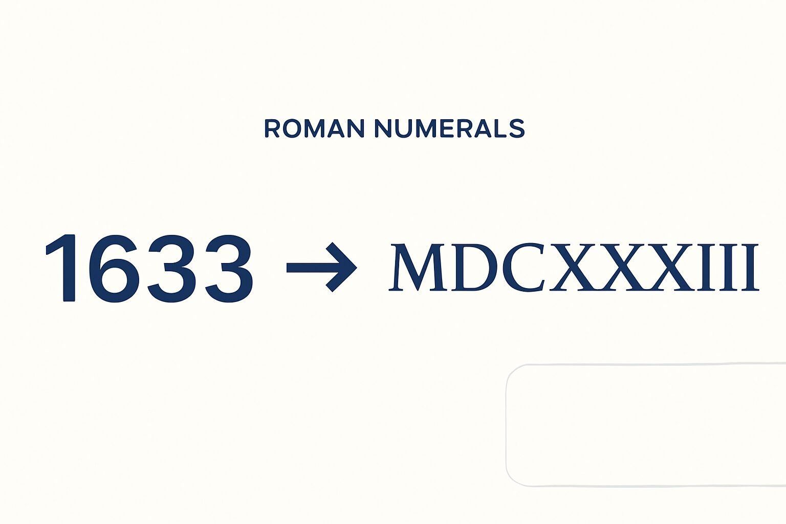 Roman Numerals: 1633