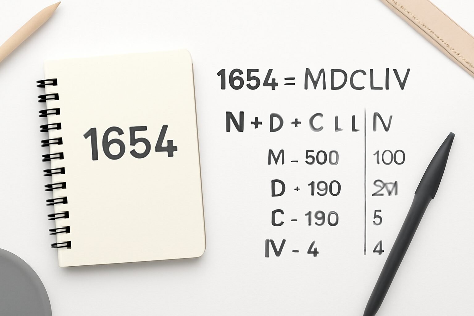 Roman Numerals: 1654