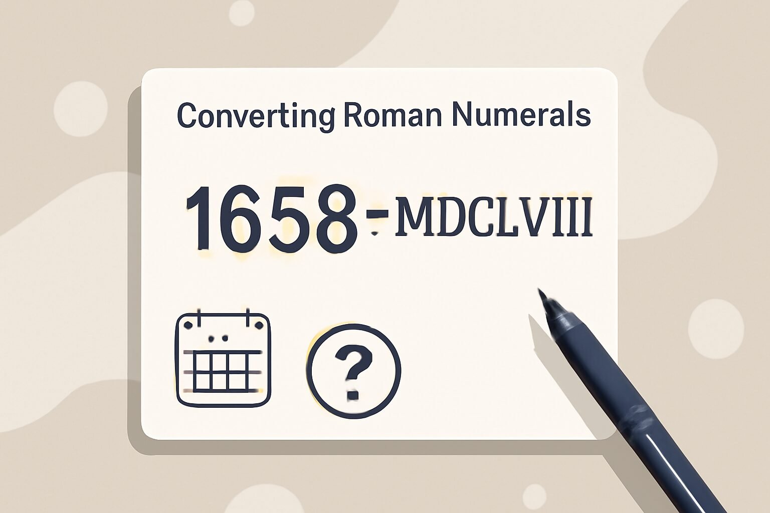 Roman Numerals: 1658