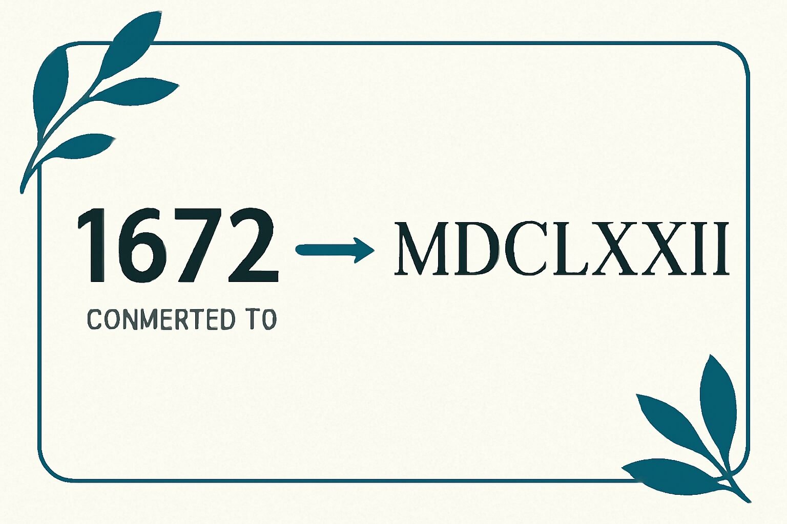 Roman Numerals: 1672