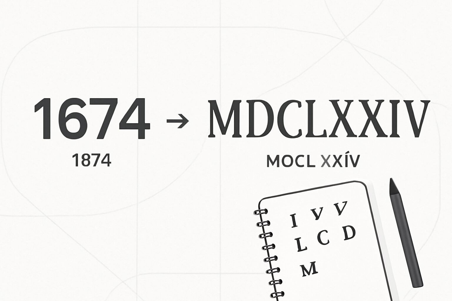 Roman Numerals: 1674