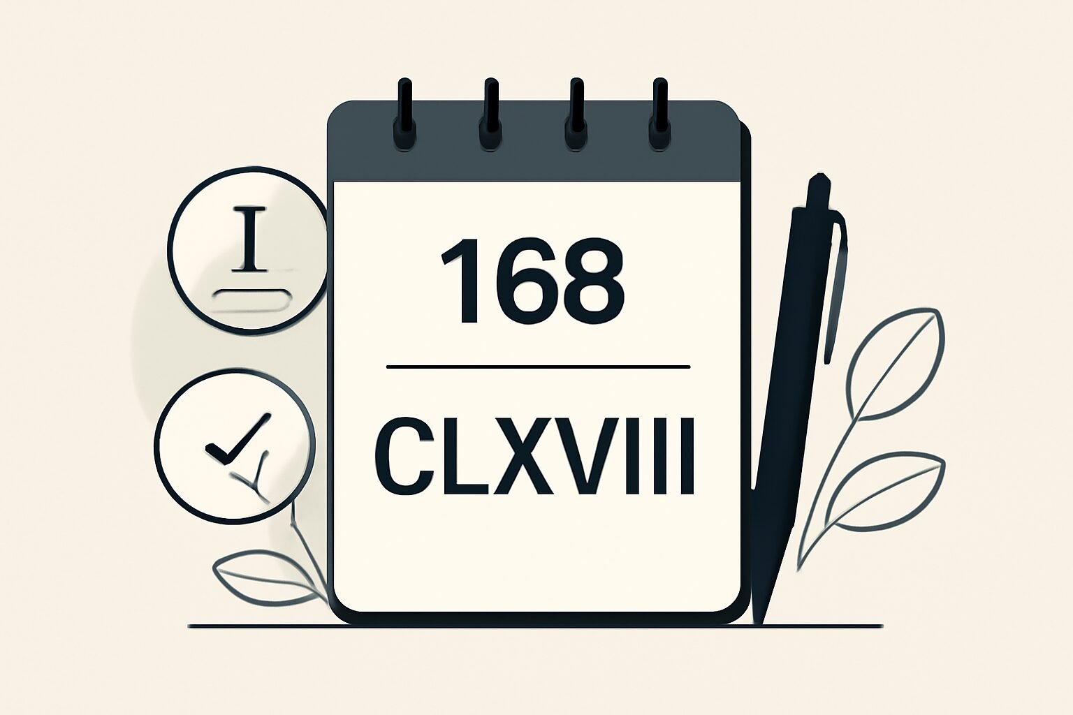 Roman Numerals: 168