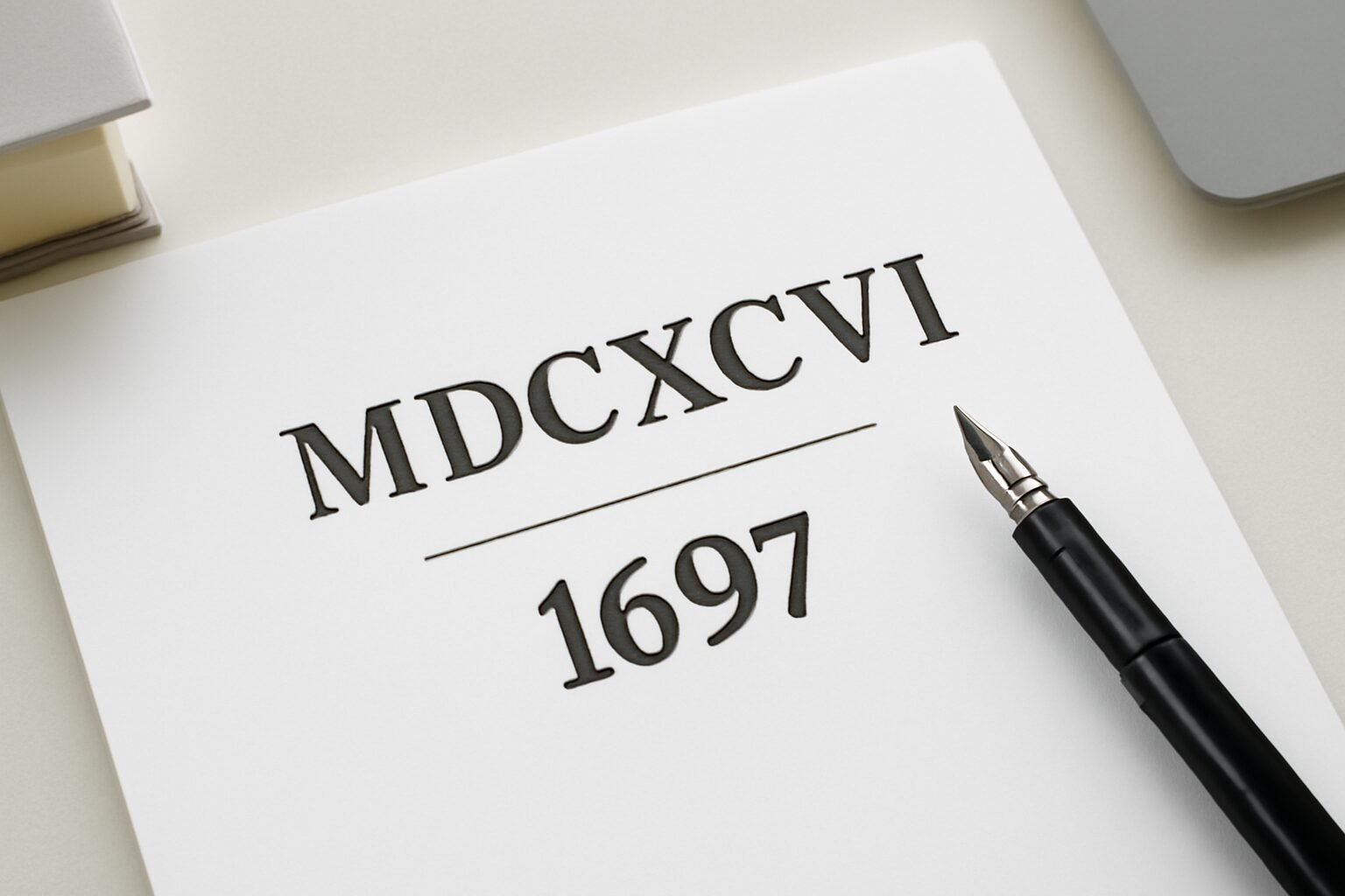 Roman Numerals: 1697