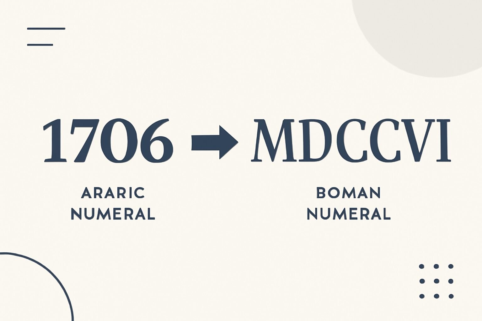 Roman Numerals: 1706