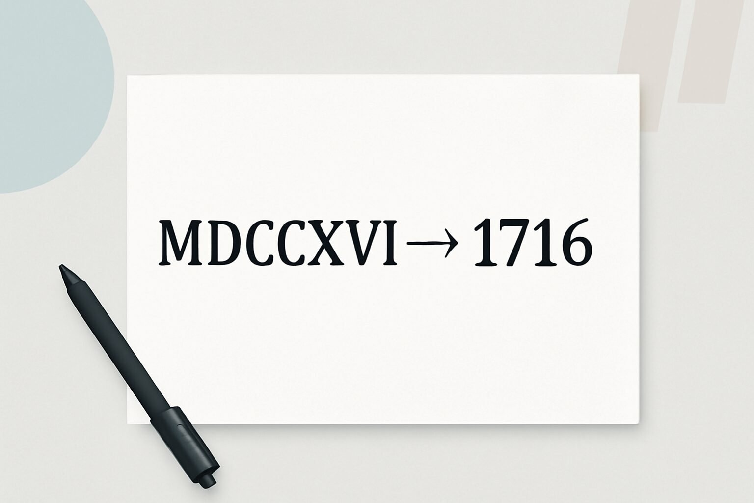 Roman Numerals: 1716