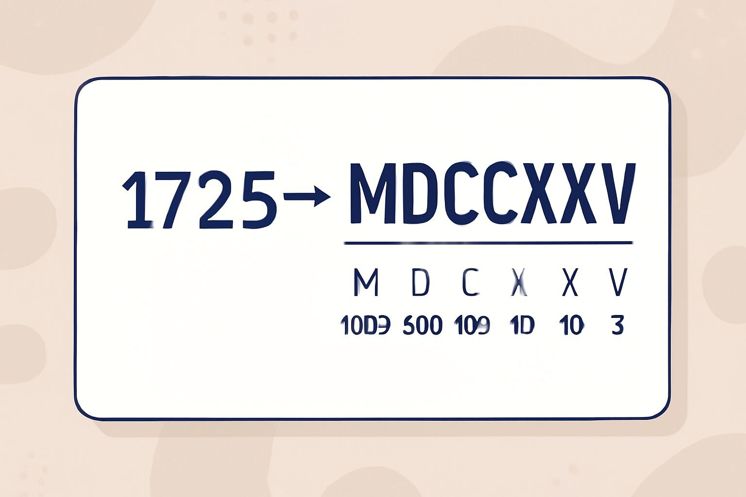 Roman Numerals: 1725