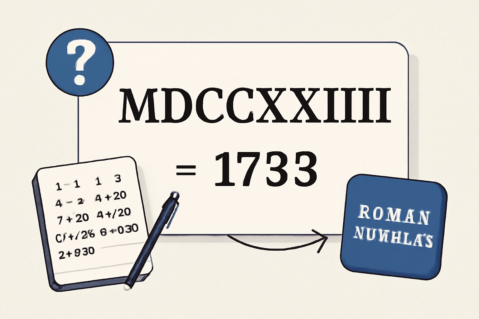 Roman Numerals: 1733