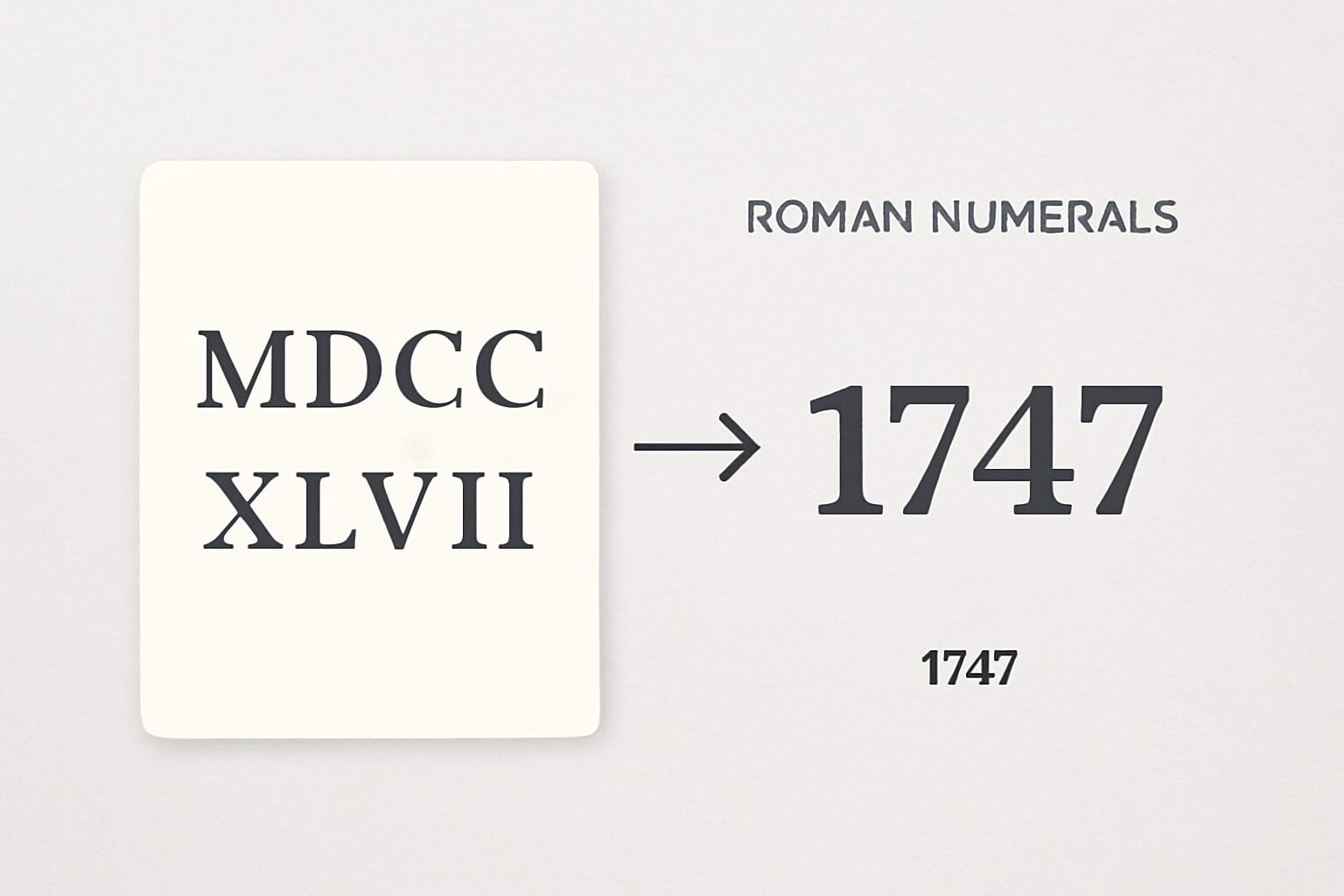 Roman Numerals: 1747