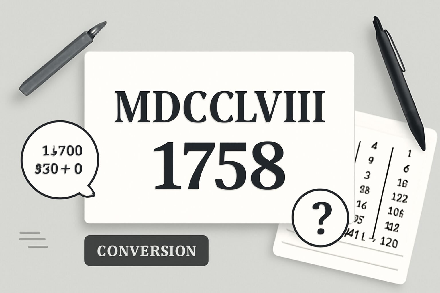 Roman Numerals: 1758