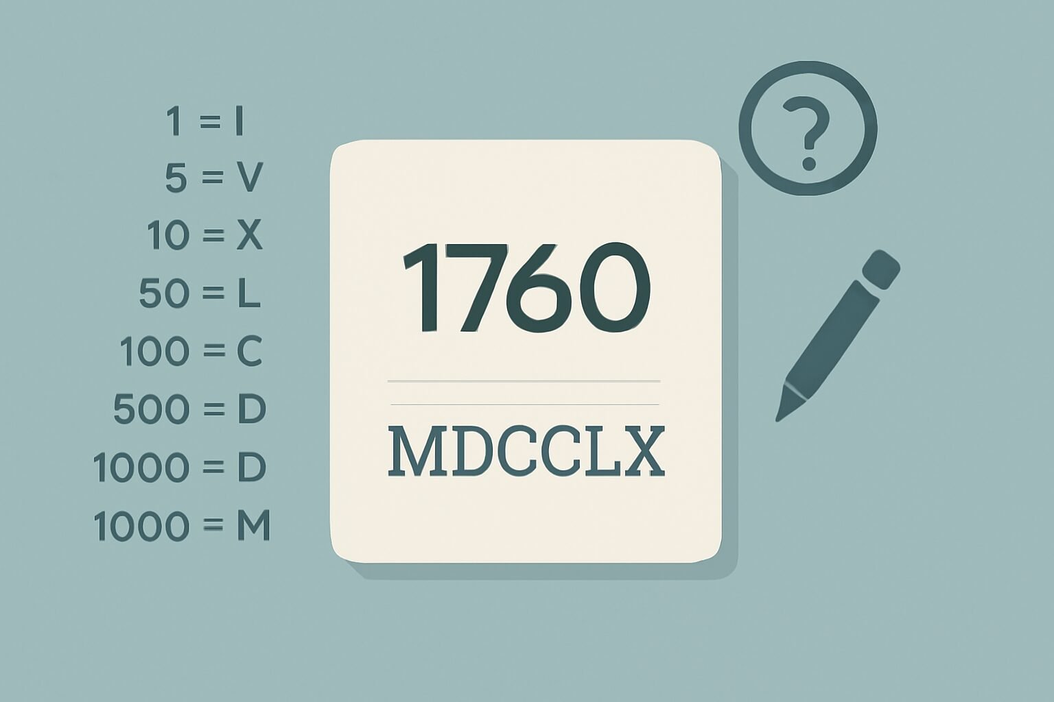 Roman Numerals: 1760