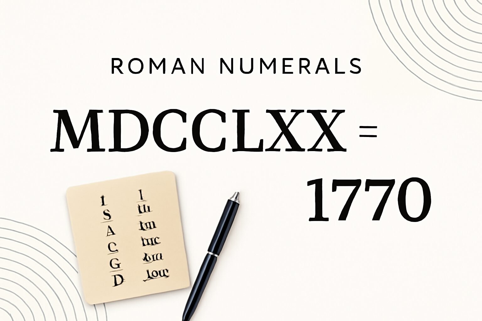 Roman Numerals: 1770
